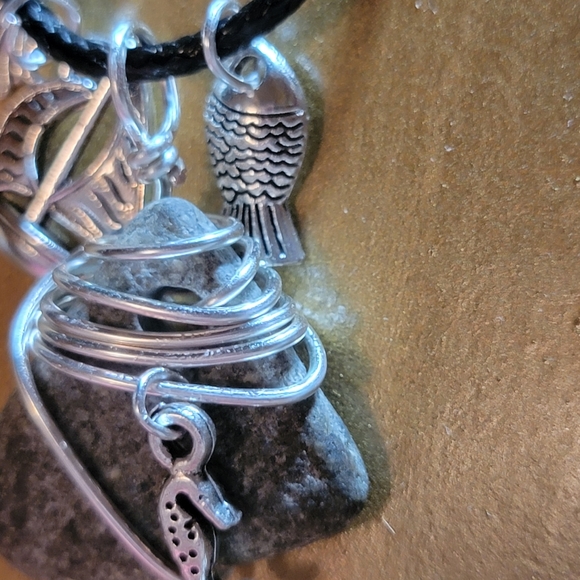Coastal Stone Necklace With Charms - Picture 3 of 8
